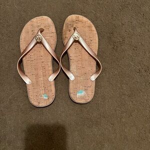 Michael Kors Tan Flip Flops